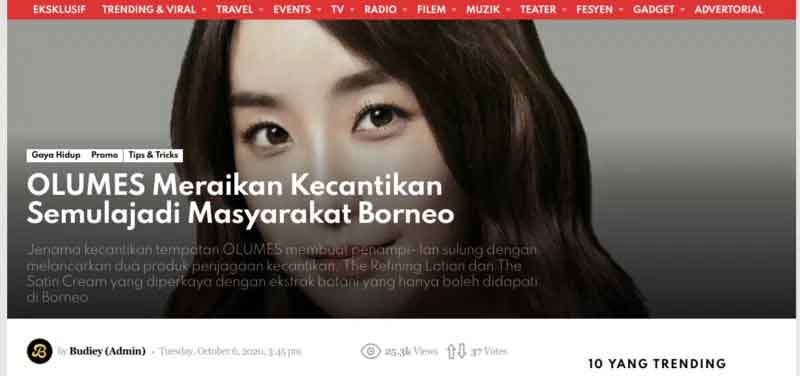 OLUMES Meraikan Kecantikan Semulajadi Masyarakat Borneo (October 2020)