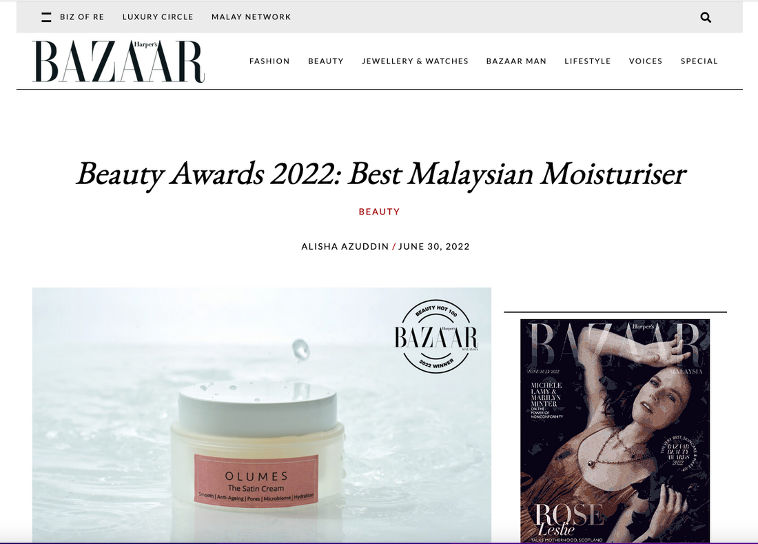 Harper's Bazaar Beauty Awards 2022: Best Malaysian Moisturiser