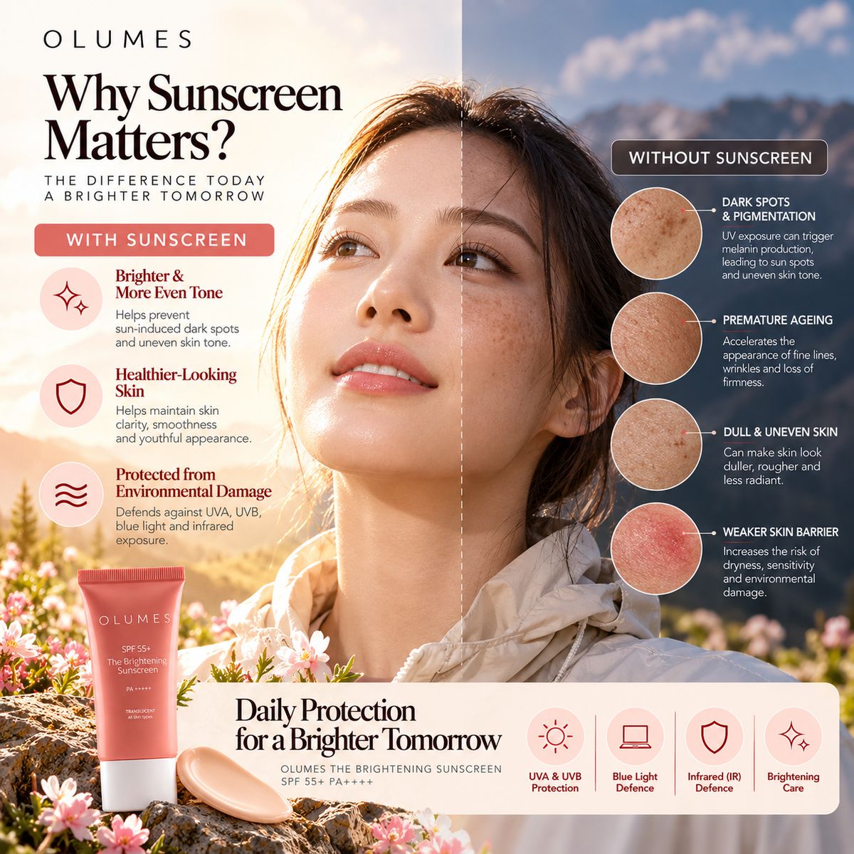 The Brightening Sunscreen SPF 55 — Tinted